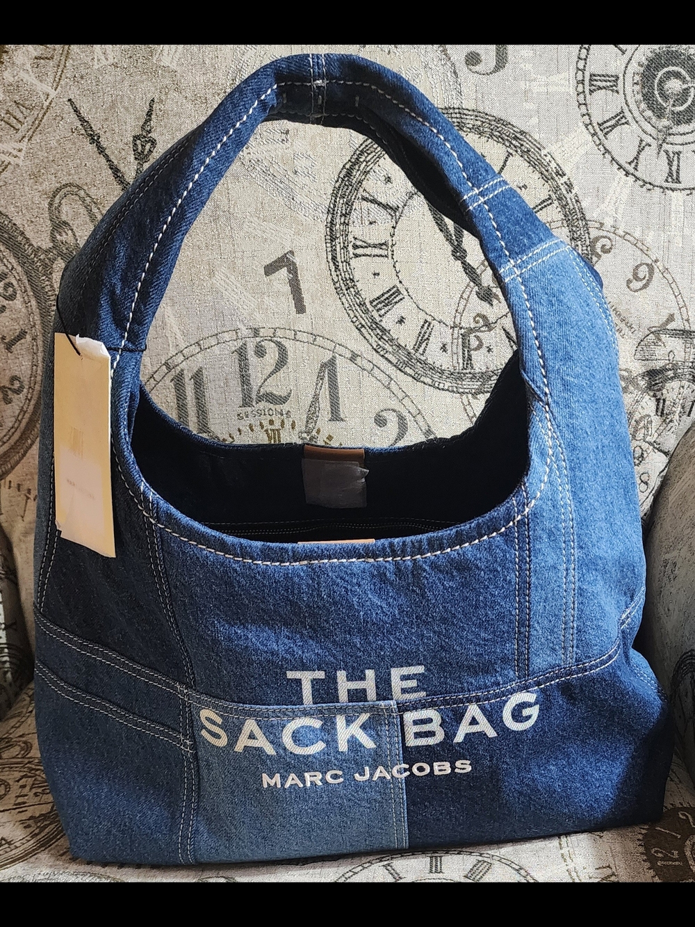 Marc Jacobs Nwt Large Patchwork Blue Denim 'The Sack Bag' Shoulder Tote